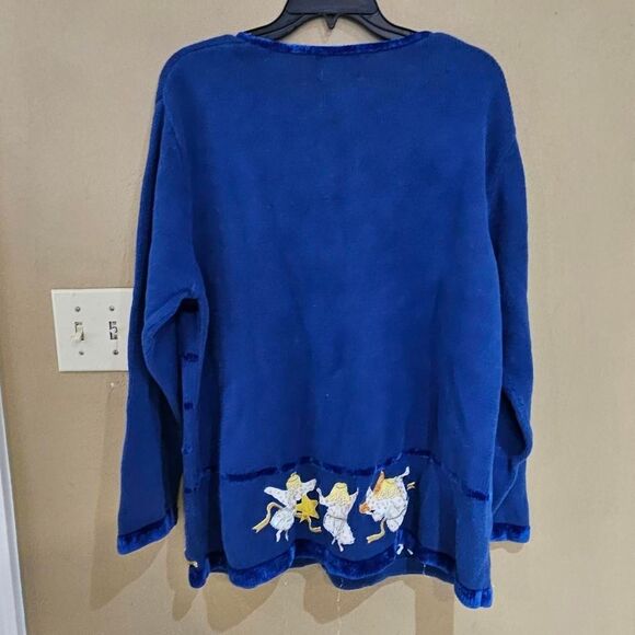 90s ugly christmas sweater with angels moons celestial plus size - Picture 4 of 4